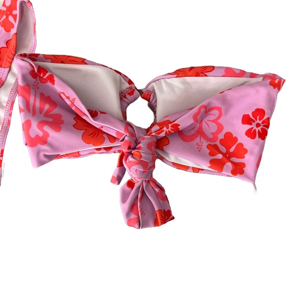 Pink Floral Bandeau High Cut Bikini Set - Picture 6 of 9